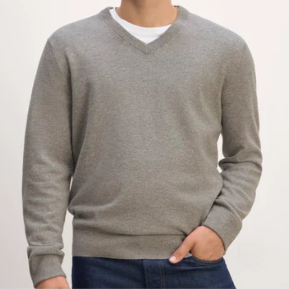 Eddie Bauer Men’s cotton merino wool-blend V-neck sweater